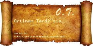 Ortinan Terézia névjegykártya